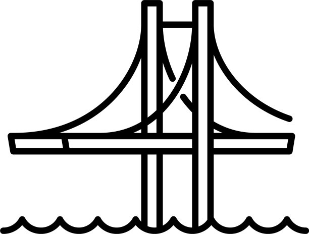 建筑桥梁图标轮廓风格图片下载