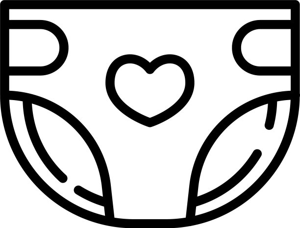 婴儿尿布图标轮廓风格图片下载