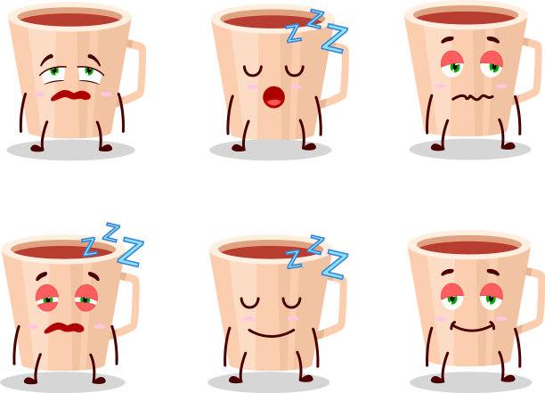 卡通人物感恩节茶与瞌睡图片下载