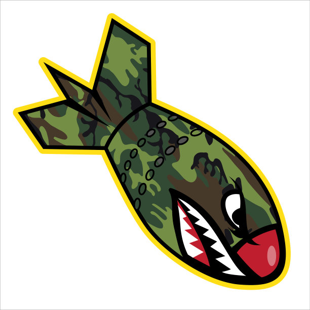 空中炸弹飞虎鲨鱼嘴贴纸乙烯基ca图片下载