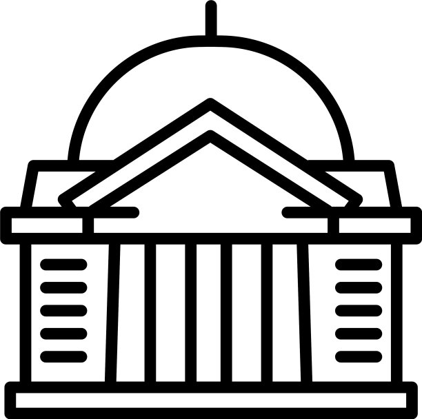 市法院图标轮廓风格图片下载