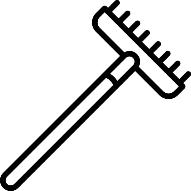 园艺木耙图标轮廓风格图片下载