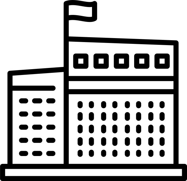 法院大楼图标轮廓风格图片下载