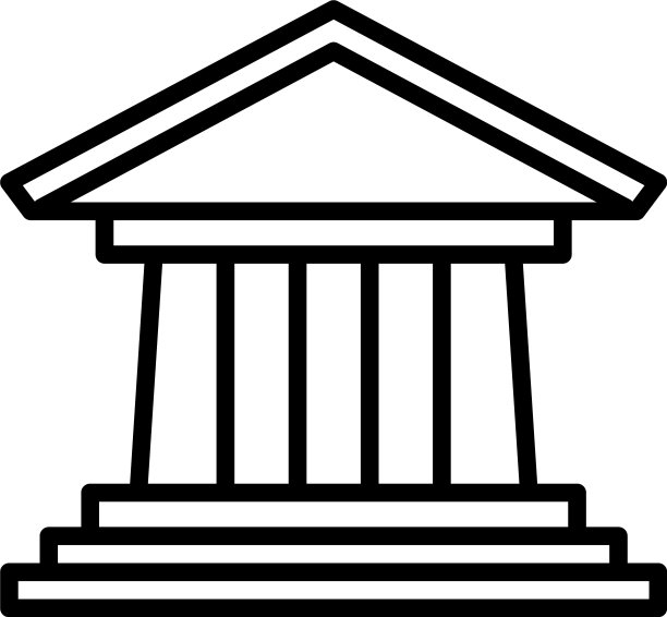 法院大楼法律轮廓图标样式图片下载