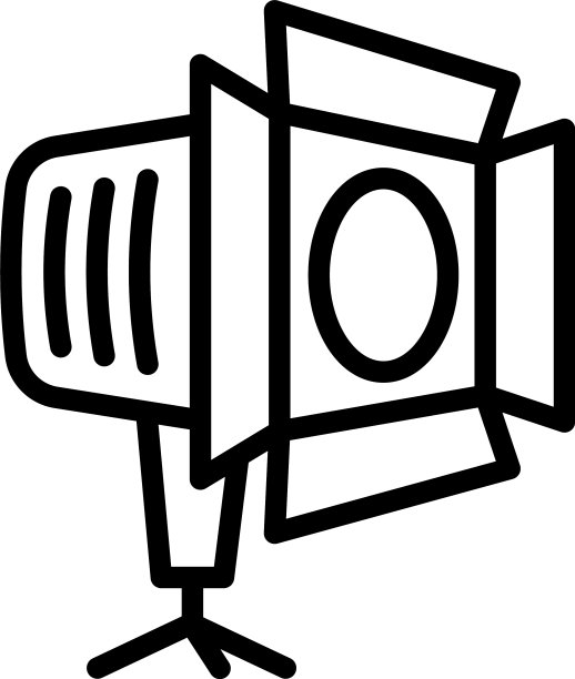 相机工作室聚光灯图标轮廓风格图片下载