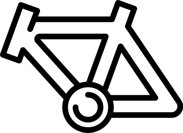 自行车框架图标轮廓风格图片下载