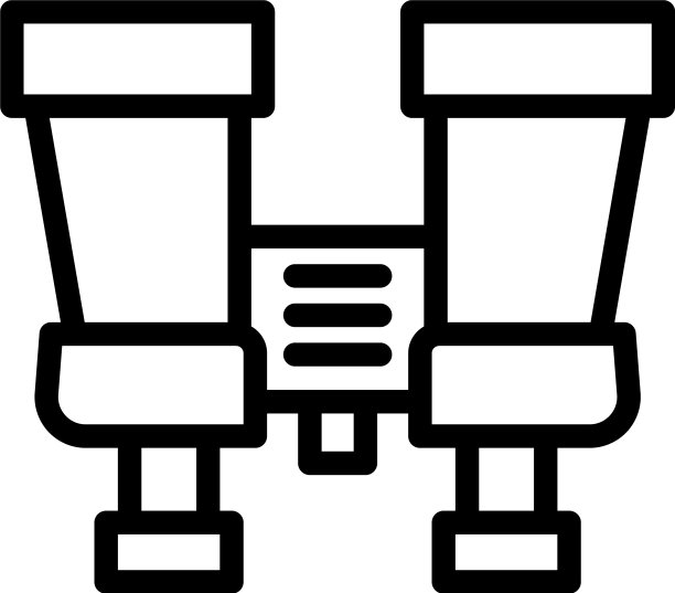 看双筒望远镜图标轮廓风格图片下载