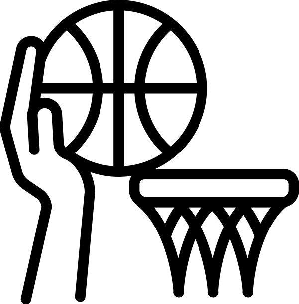 篮球跳跃图标轮廓风格图片下载