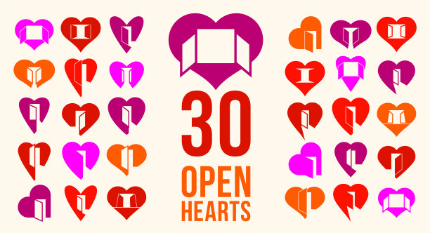 心打开与门简单的图标或标志设置图片下载