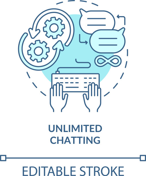 无限聊天蓝色概念图标图片下载