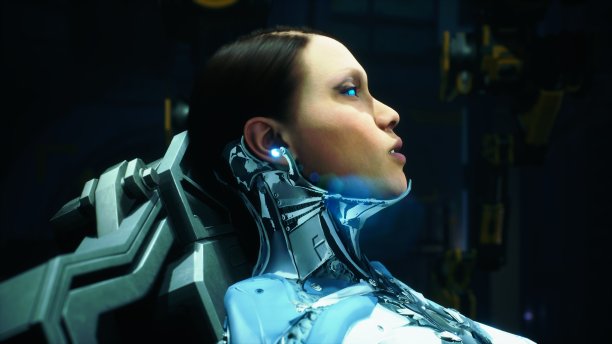 这个机器人女孩正在等待预定的维修和系统更新。这名女子是用3D电脑图形创造出来的。3 d渲染。这张图片非常适合小说、网络和科幻背景。图片下载