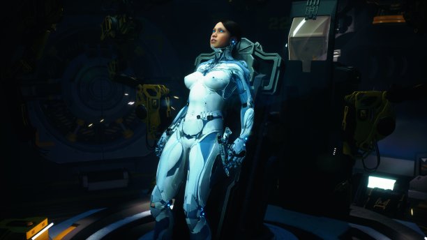 这个机器人女孩正在等待预定的维修和系统更新。这名女子是用3D电脑图形创造出来的。3 d渲染。这张图片非常适合小说、网络和科幻背景。图片下载