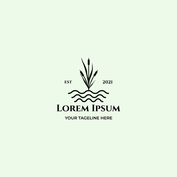 香蒲标志图标设计极简主义浪潮图片下载