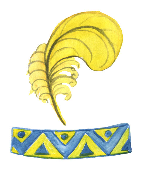 波西米亚秋天是一个水彩画和线条艺术插图的秋天的枝条，波西米亚元素，捕梦网和羽毛，抽象的形状，抽象的线条图片下载