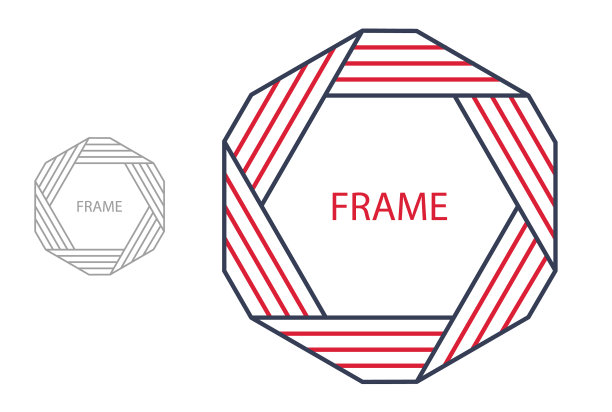 抽象几何标志孤立在白色线性上图片下载