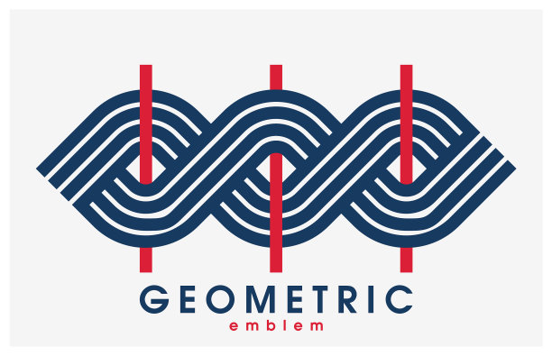 几何线条艺术标志孤立在白色图片下载