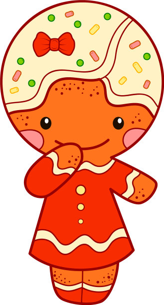 圣诞卡通剪辑艺术姜饼人图片下载