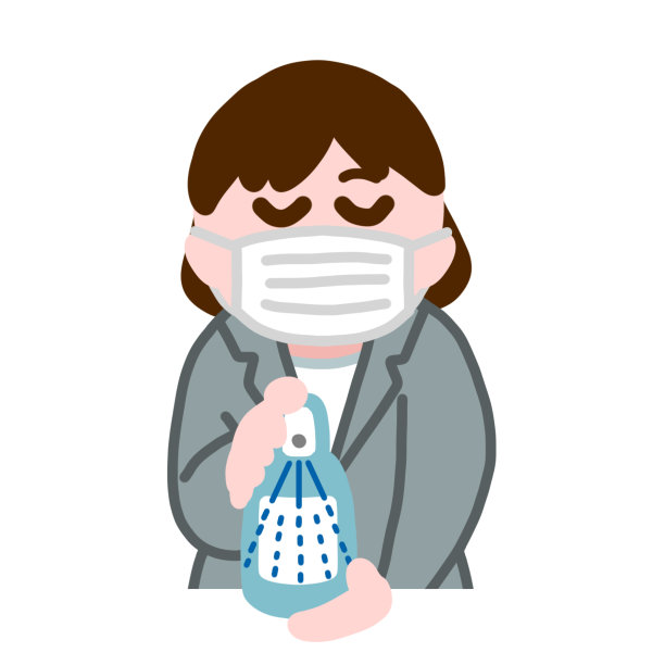 女上班族正在消毒图片下载