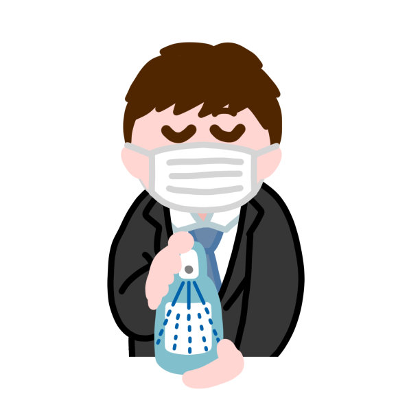 男上班族在消毒图片下载