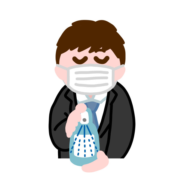 男上班族在消毒图片下载