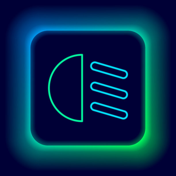 发光的霓虹灯线高光图标孤立在黑色图片下载