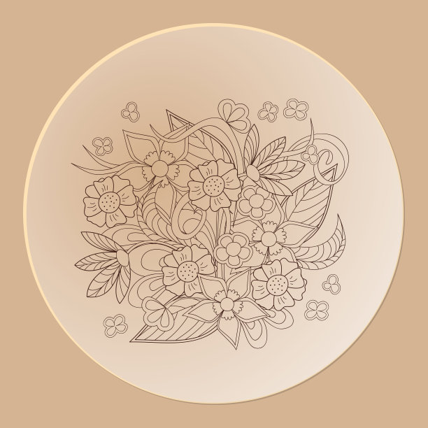 手绘装饰碟图片下载