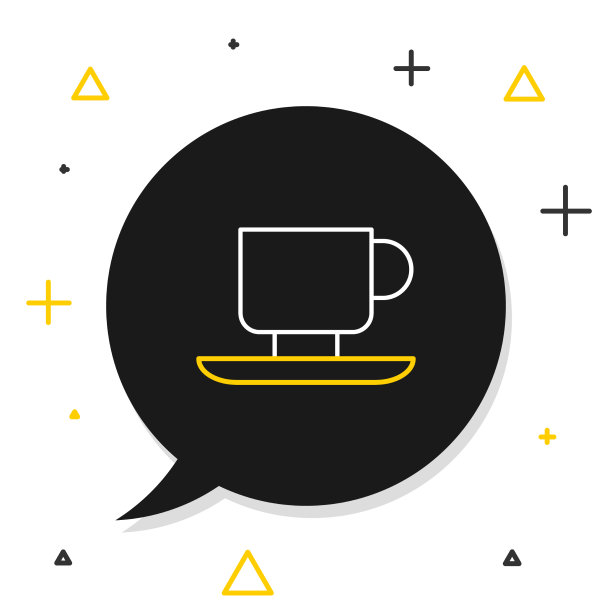 线咖啡杯图标孤立的白色背景图片下载