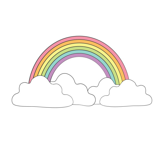可爱的彩虹和云彩图片下载