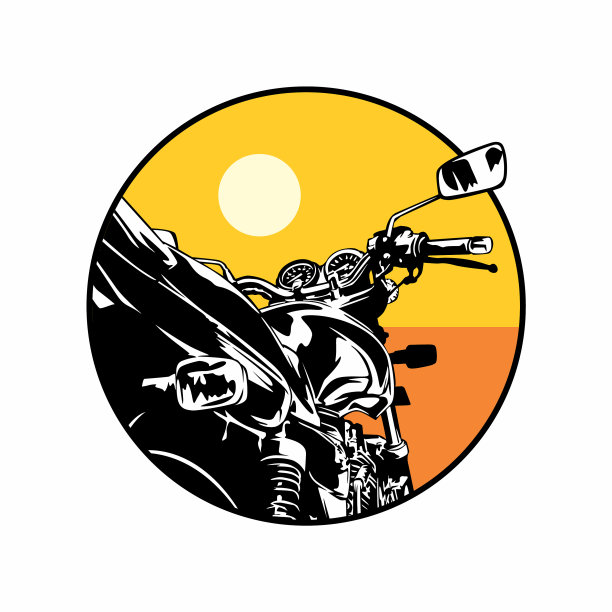 轮廓经典的摩托车图片下载