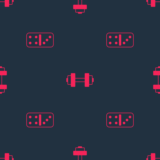 设置多米诺骨牌和哑铃无缝模式图片下载