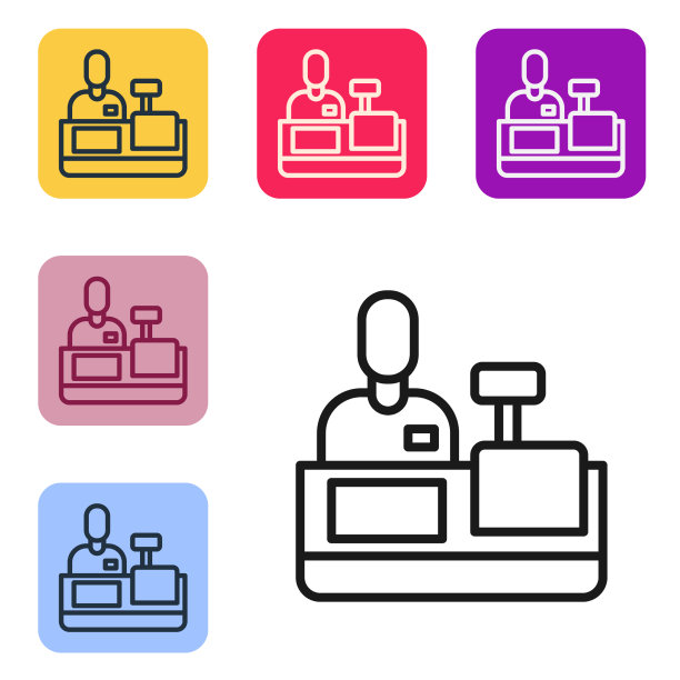 收银机超市黑线收银员图片下载
