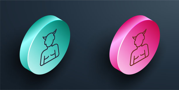 等距线克朗普斯赫克图标孤立图片下载