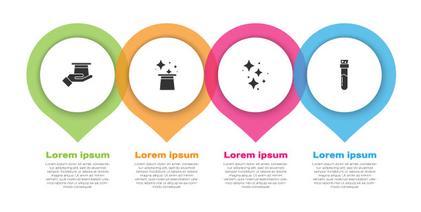 集魔术师的帽子在手中闪烁的星星图片下载