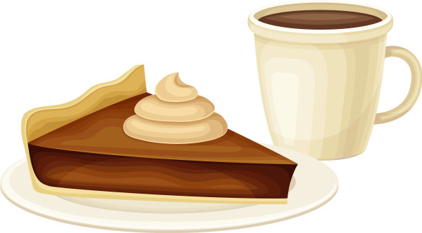 把巧克力蛋糕放在热的盘子和杯子里图片下载