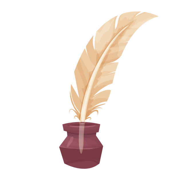 鸟羽毛与墨水瓶古代鹅毛图片下载