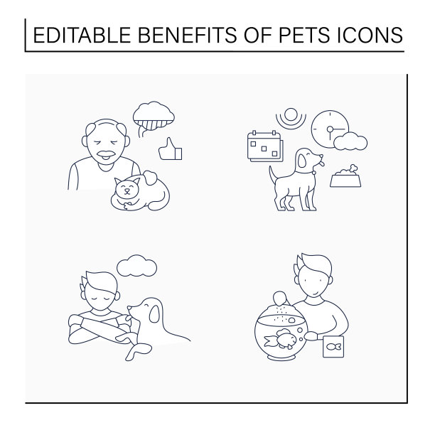 宠物利益线图标设置图片下载
