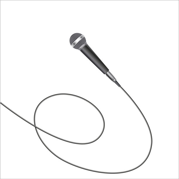 麦克风隔离在白色背景图片下载