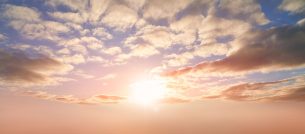 戏剧性的日落背景的橙色和黄色的云图片下载