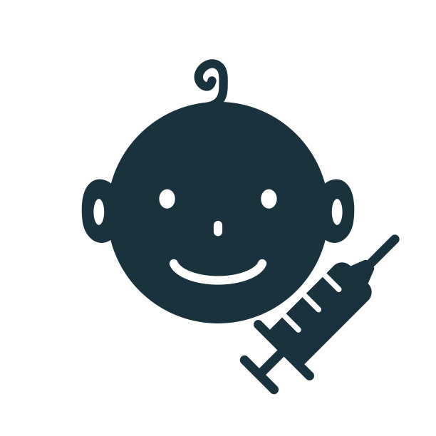 儿童接种剪影图标疫苗给孩子图片下载