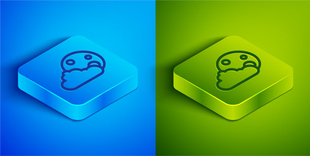 等距线月亮和星星icon孤立上图片下载