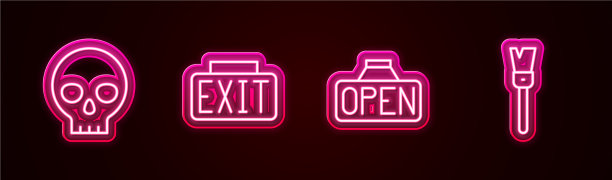 设行人头骨出口标志挂与开图片下载