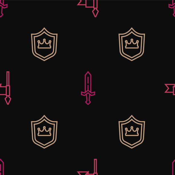 设置线中世纪矛盾与皇冠和图片下载