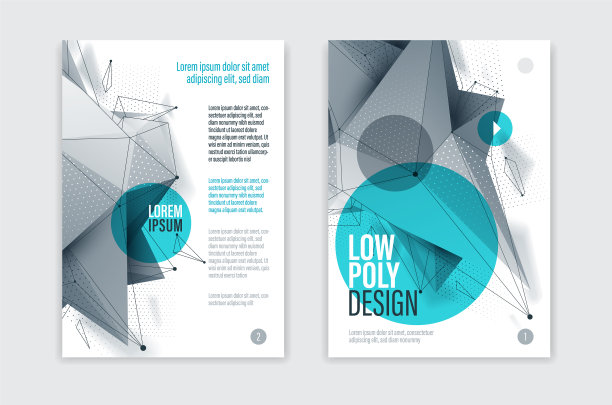 低聚抽象形式孤立的创意封面图片下载