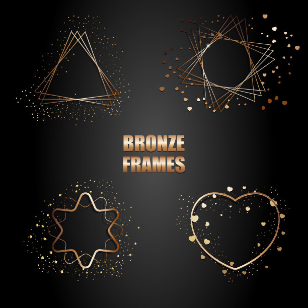 设置青铜金属框架与火花图片下载