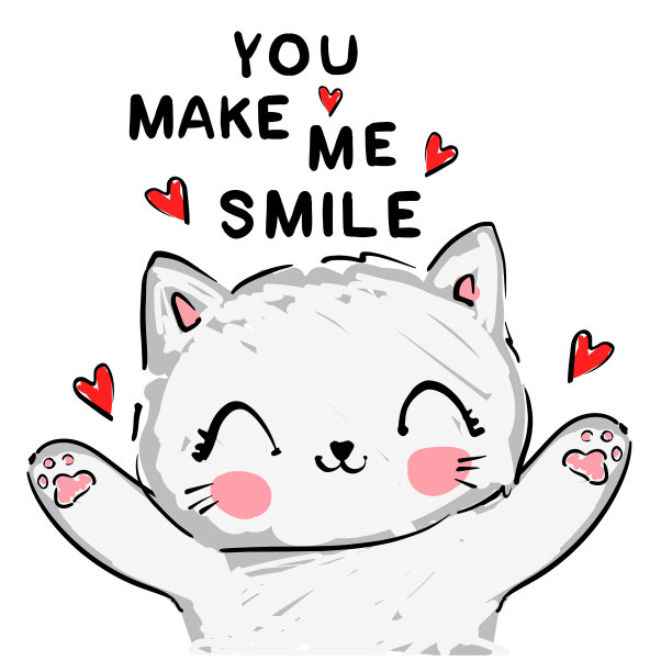 手绘可爱的猫素描图片下载