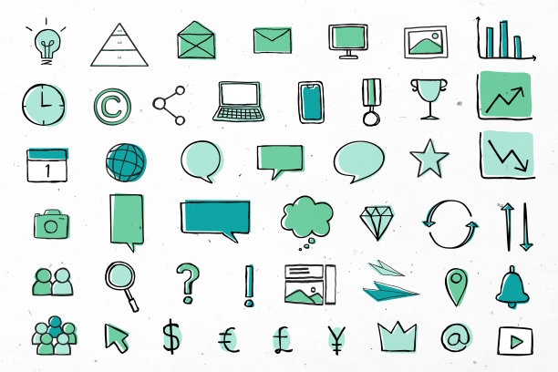 有用的商业图标营销绿色图片下载