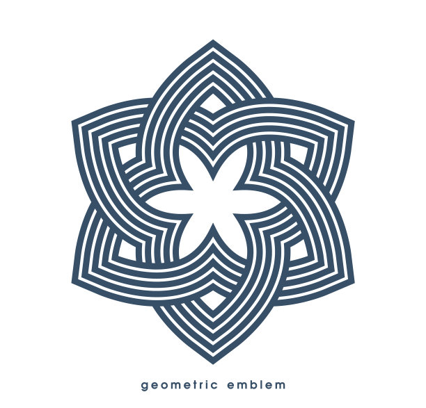 抽象几何花符号孤立上图片下载