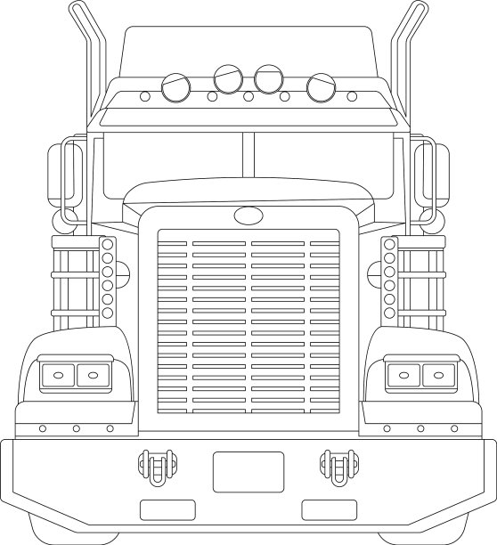 半挂车前视图黑色图片下载