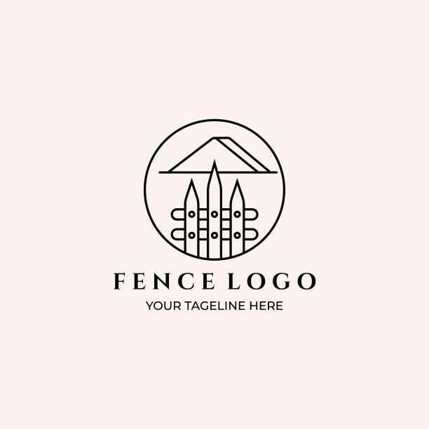 围栏极简艺术线标志设计图片下载