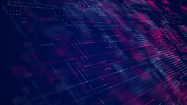 数字蓝色背景的粒子。抽象的未来的插图。大数据可视化。技术动态点背景。3 d渲染。图片下载